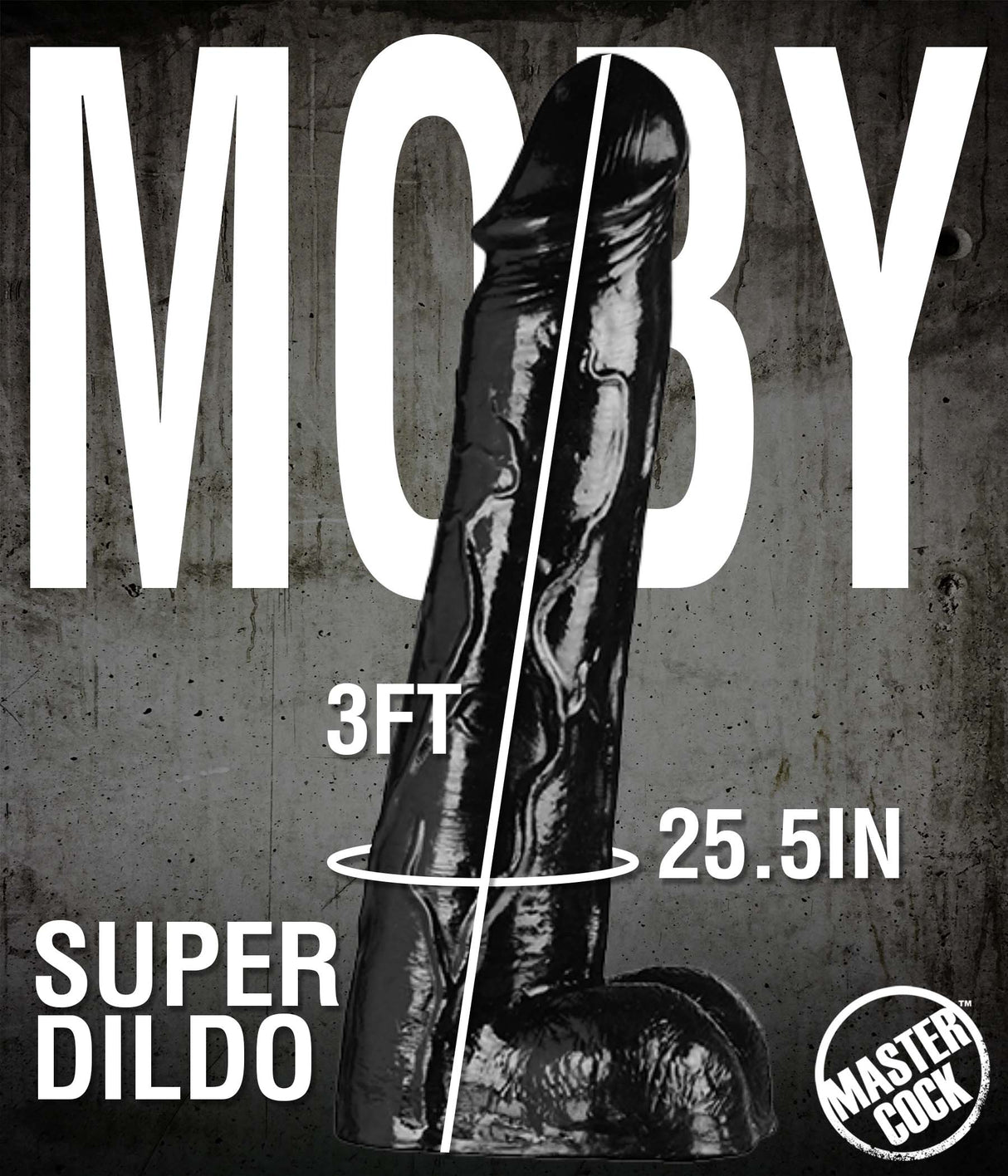 Moby Huge 3-Foot Black huge fantasy dildo BDSMAuthority