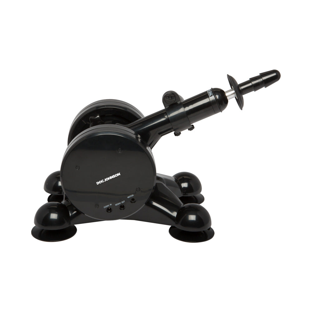Vac-U-Lock sex machine side view showing the adjustable thruster arm - BDSM Authority