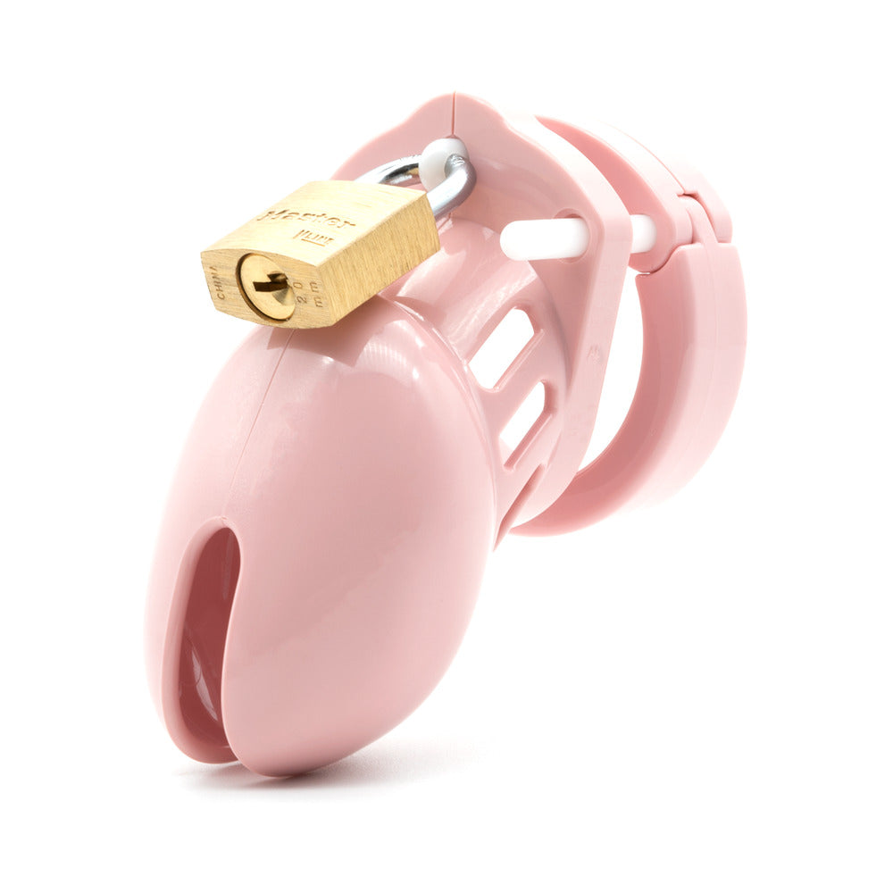 CB-6000S Pink Short Male Chastity Cage Kit with Five U-Ring Sizes male chastity cage kit - BDSM Authority