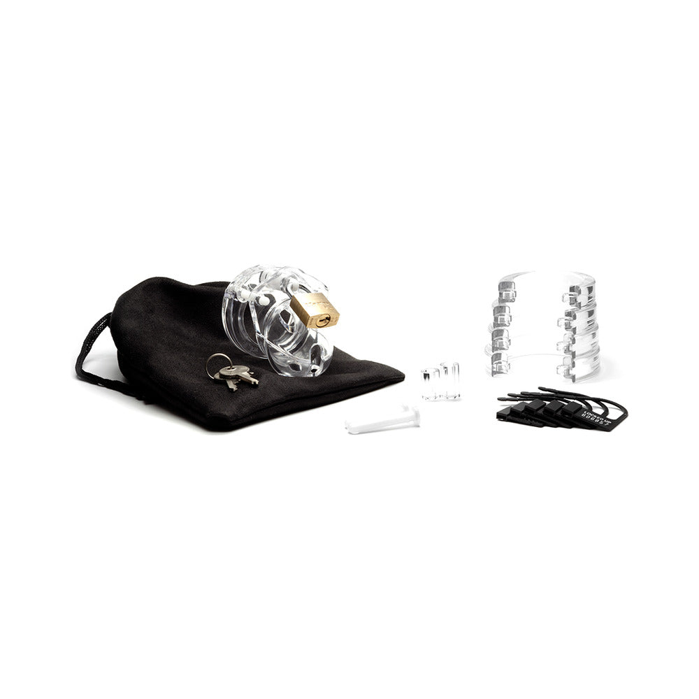 CB-X Mini-Me Clear Male Chastity Cage Kit, 1.25 Inch Length male chastity cage kit - BDSM Authority