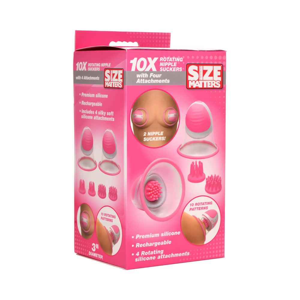 Size Matters 10X rotating silicone nipple suckers pink - BDSM Authority