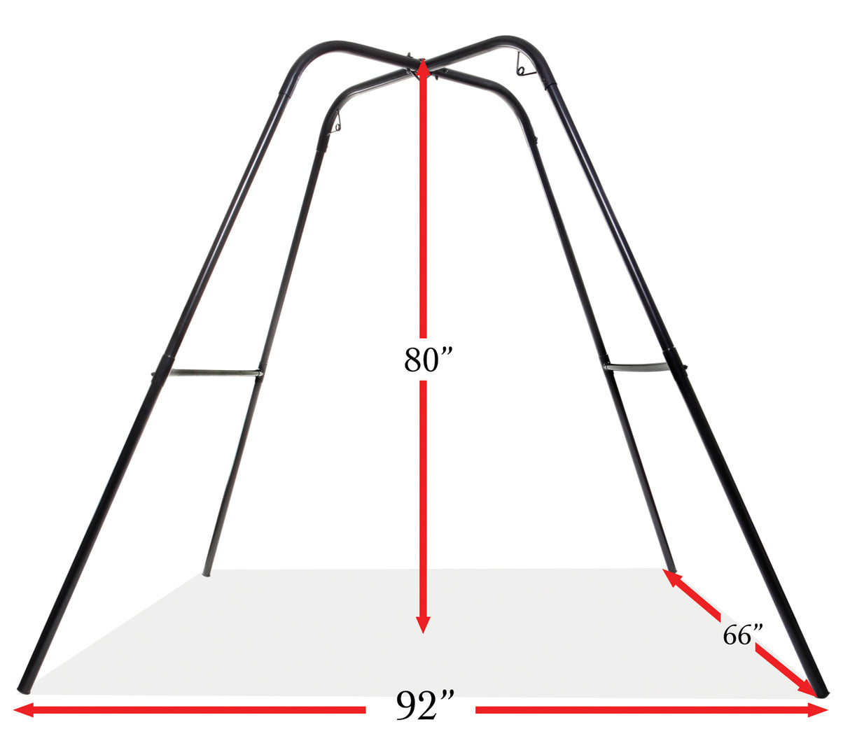 Fantasy sex swing stand assembled view at BDSM Authority