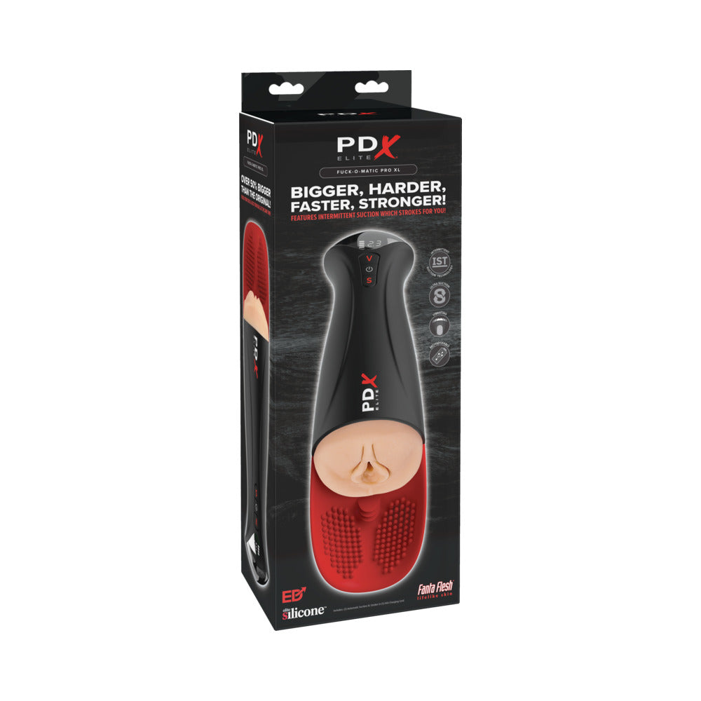 PDX Elite Fuck-O-Matic Pro XL intermittent suction stroker in light - BDSM Authority