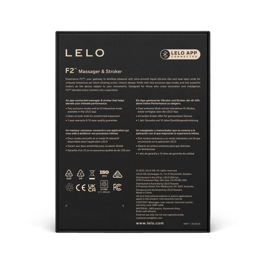 LELO F2S Massager & Stroker Red app-connected controls - BDSM Authority