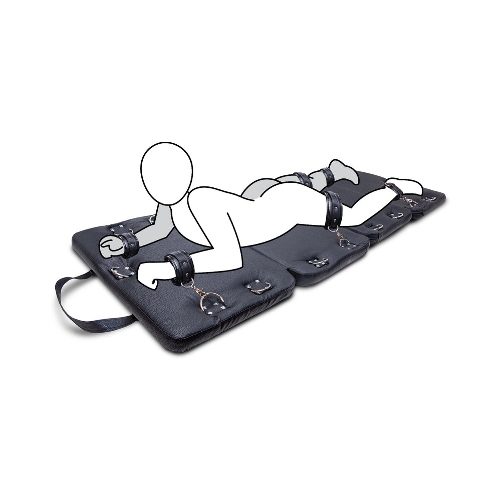 Prowler RED bondage board laid flat with restraint points - BDSM Authority