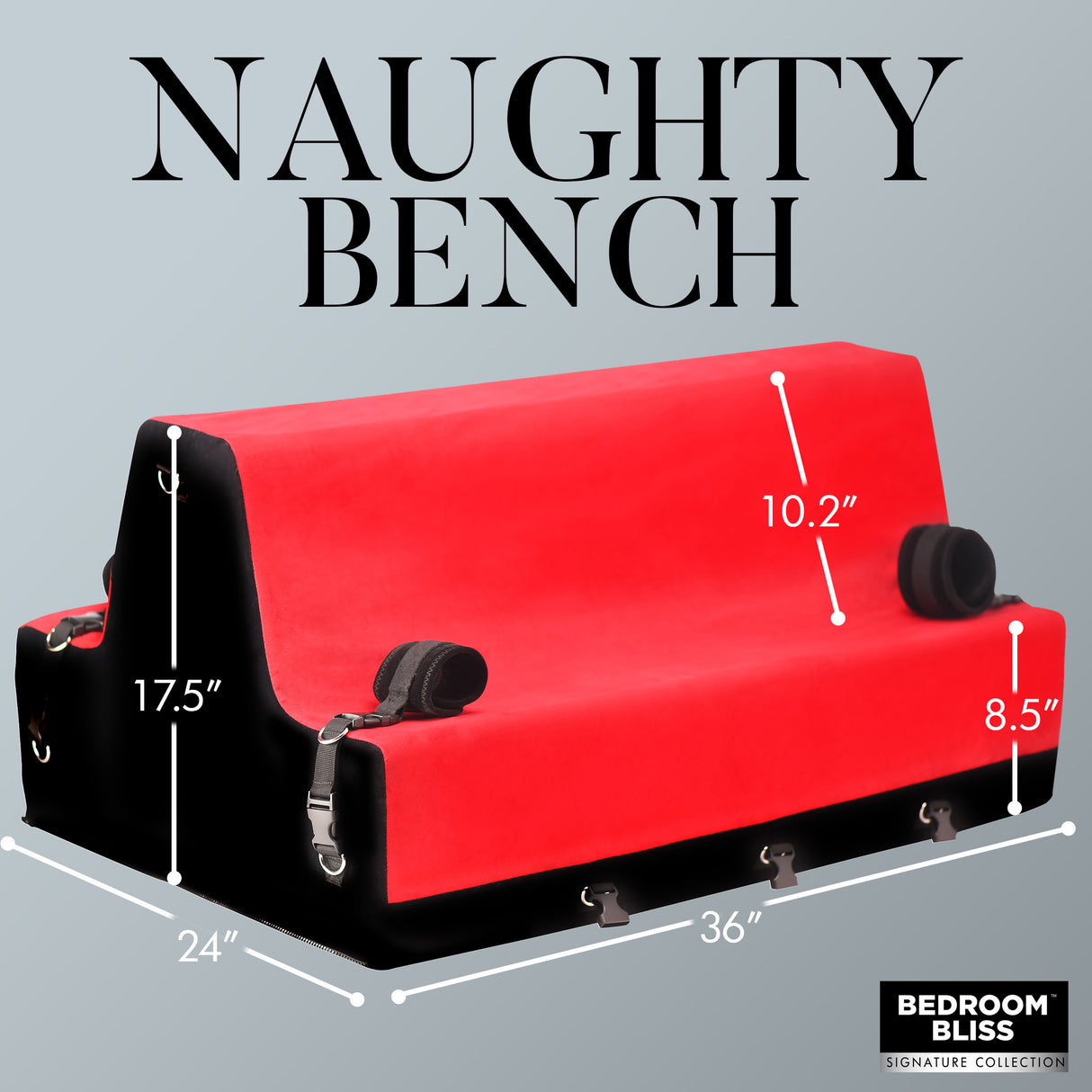 Padded BDSM spanking bench black and red polyester surface - BDSM Authority