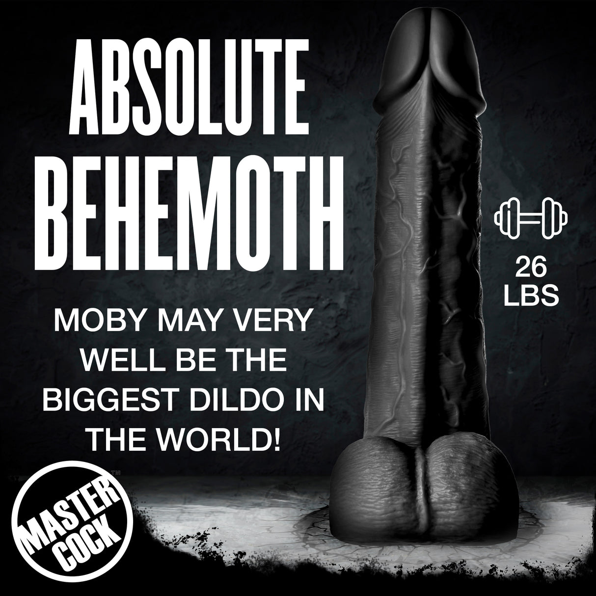 Moby Huge Dildo Black detail view 5