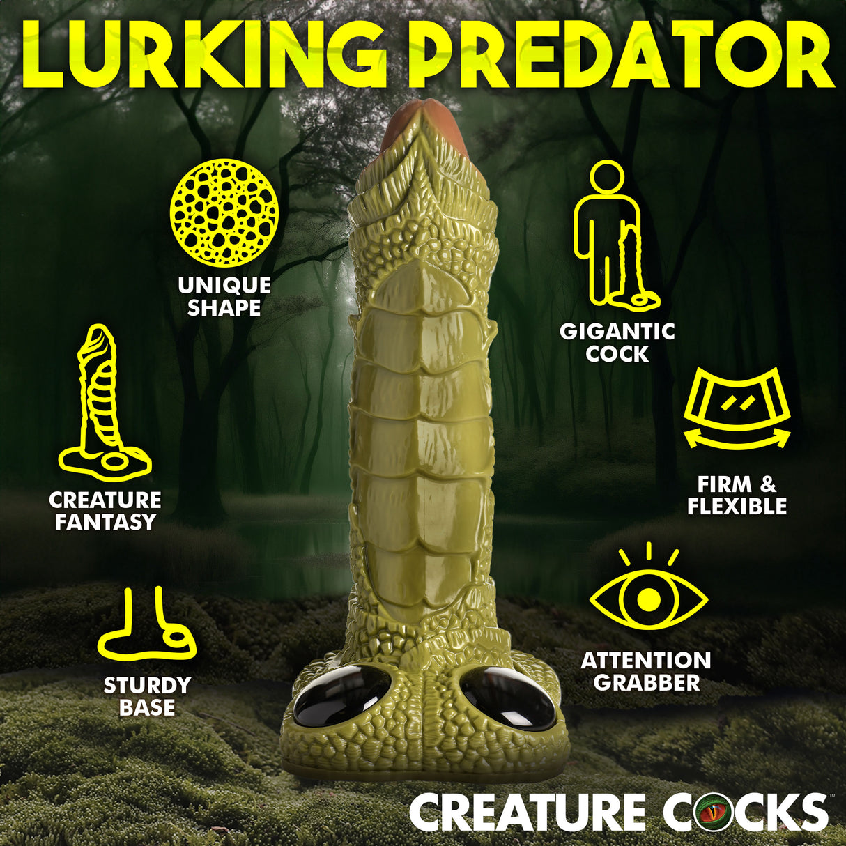 Scaly Swamp Monster 3 Foot Huge Dildo - view 5 - BDSM Authority