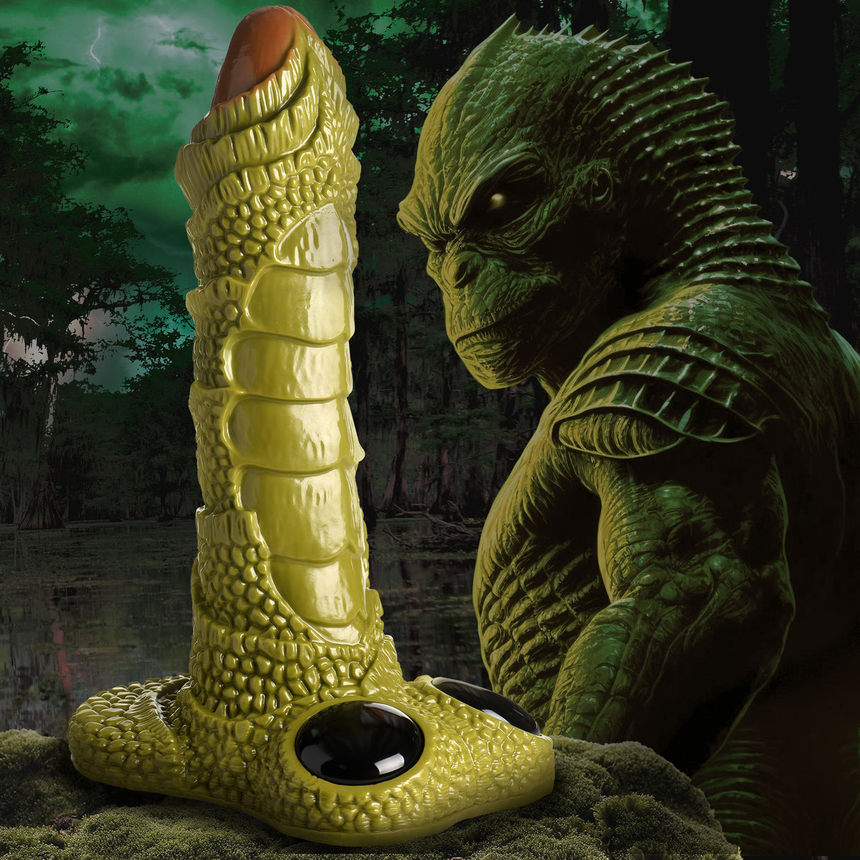 Scaly Swamp Monster 3-Foot Giant Dildo huge dildo fantasy dildo - BDSM Authority