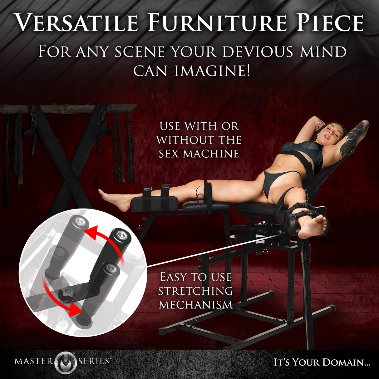 Leg Spreader Obedience Bondage Chair thrusting machine attachment and silicone dildo - BDSM Authority