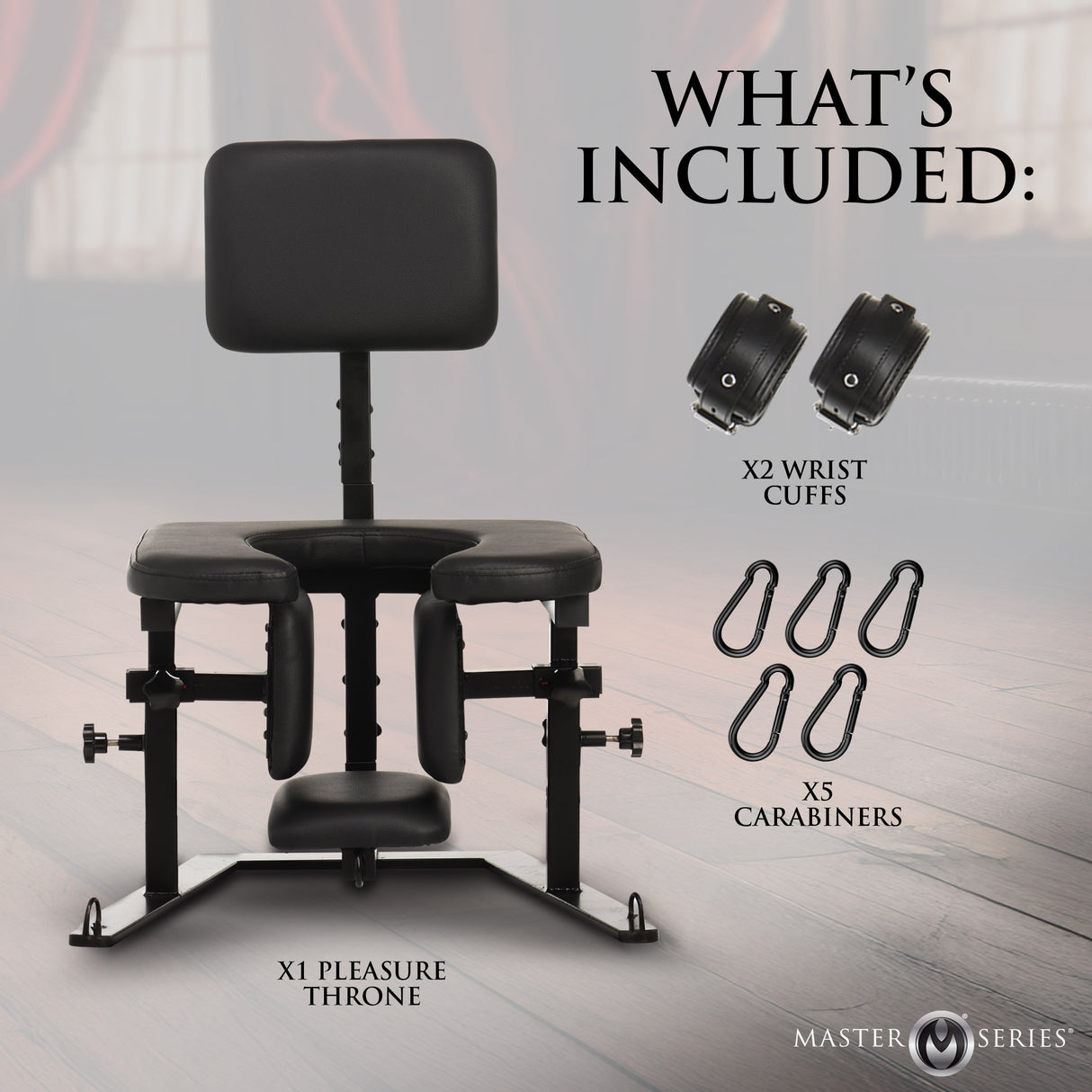 Pleasure Throne Queening Chair full view - BDSM Authority