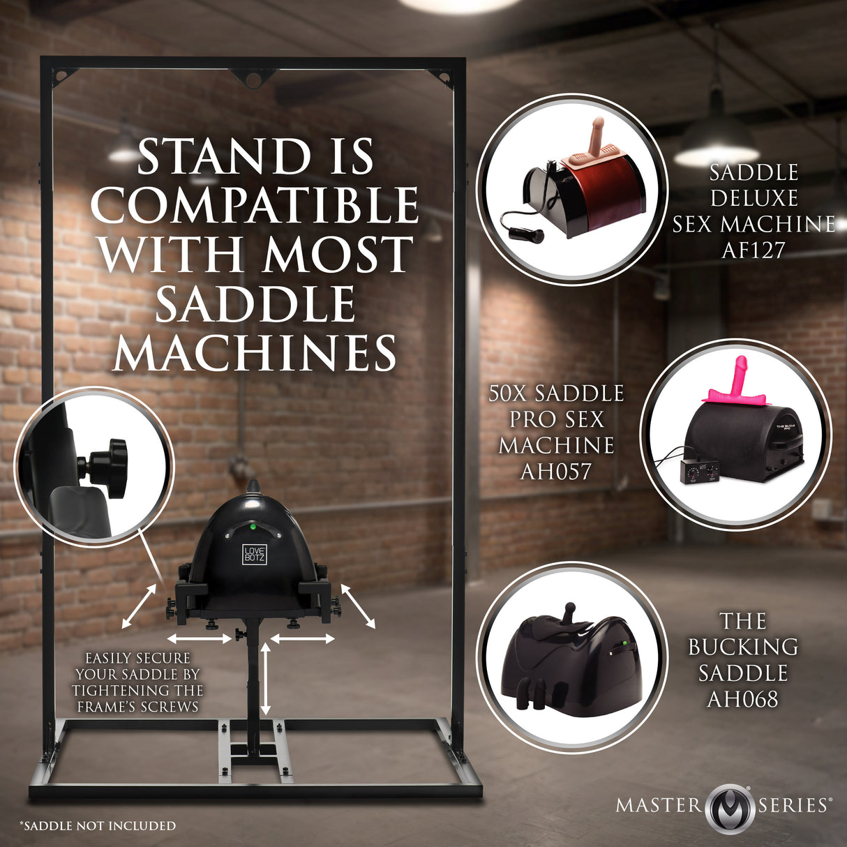 Pleasure Post Saddle Bondage Bench: side view - BDSM Authority