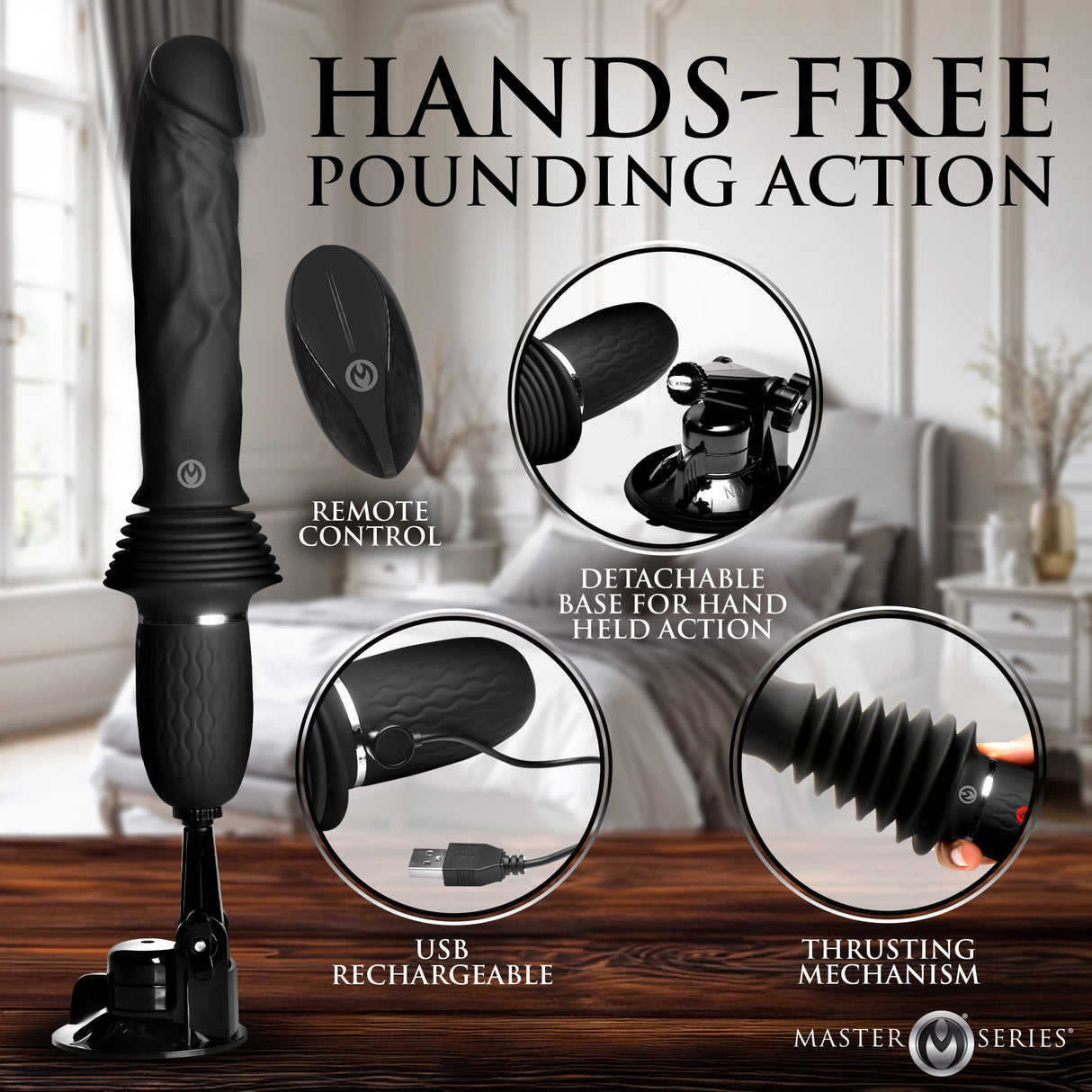 Ultimate Power Pounder Thrusting Silicone Dildo with Remote - view 2