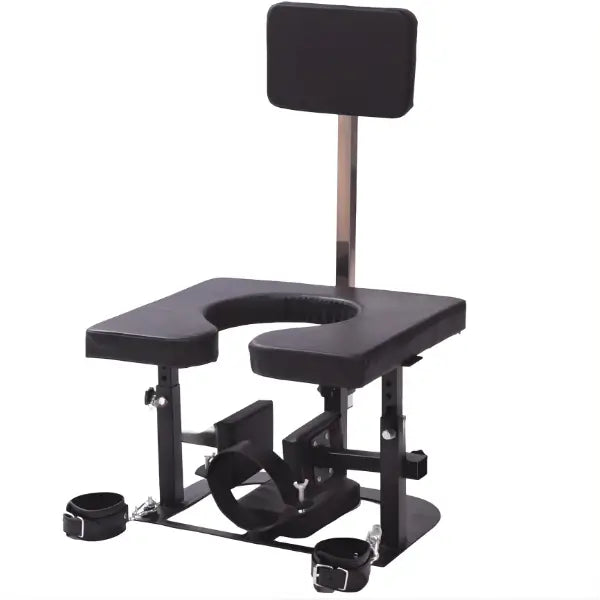 Adjustable Queening Chair Controlled Positioning Throne for Private and Professional Setups side view – adjustable BDSM chair with reinforced frame, stable base, and controlled positioning design.