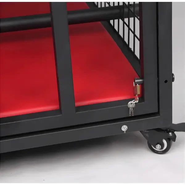 BDSM cage on wheels with included cuff set and locking hardware, BDSM Authority