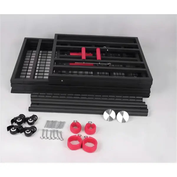 BDSM cage on wheels full configuration with all included position bars and accessories, BDSM Authority