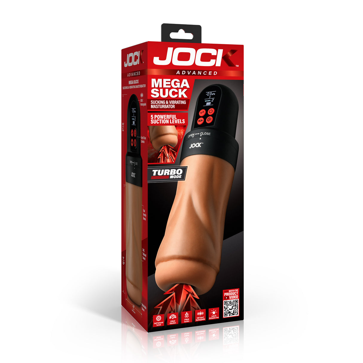 JOCK Sucking and Vibrating Masturbator retail packaging - BDSM Authority