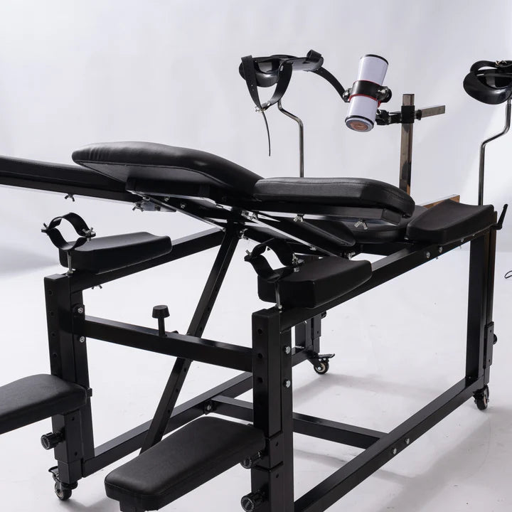 Commercial Adjustable Bench System with Integrated Motion Unit, heavy-duty adjustable seating system featuring reinforced frame, padded bench, and integrated motion mechanism for stable support and controlled positioning.
