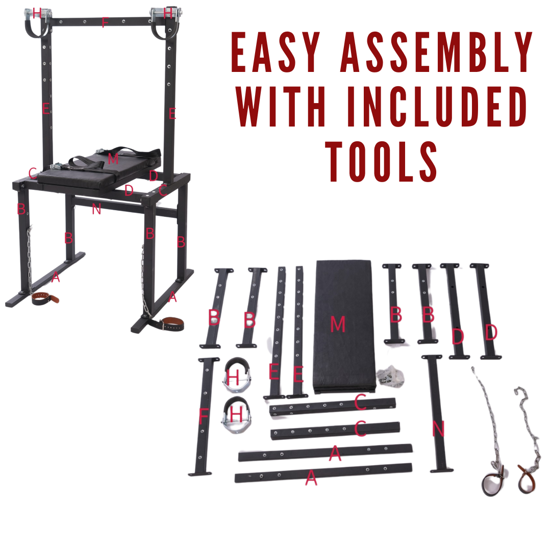 Full Access Bondage Restraint Table Adjustable BDSM Gyno Chair with Ankle & Wrist Cuffs Adult Playroom Dungeon Sex Room Furniture