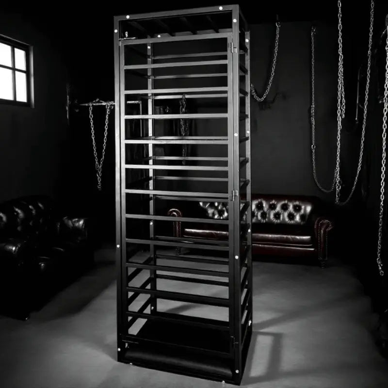 Heavy-duty standing and sleeping cage HQJS-021 lifestyle image featuring durable multi-use frame design with comfortable resting and standing space for indoor or outdoor use