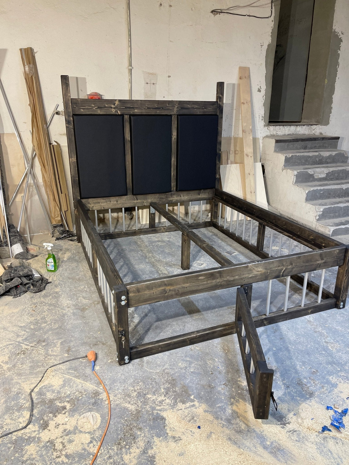 Handcrafted King Size BDSM Wooden Bed – Unique Restraining Options