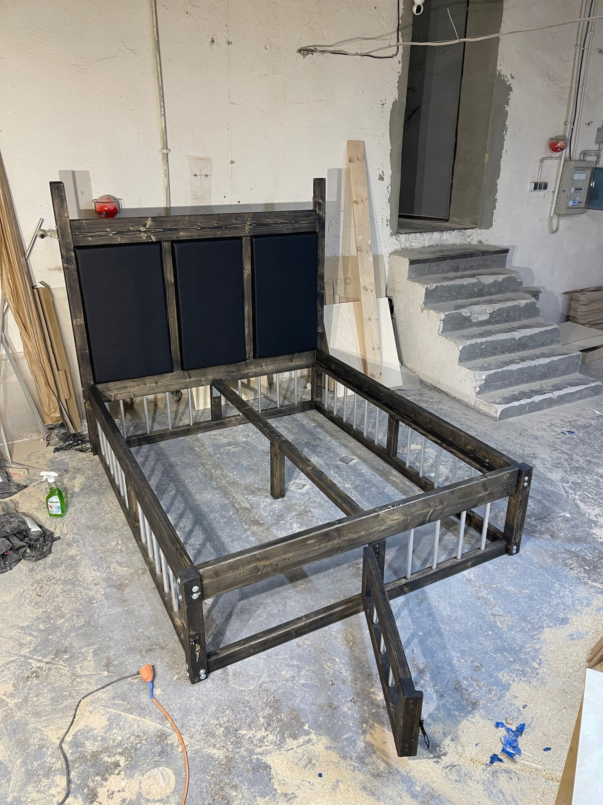 Handcrafted King Size BDSM Wooden Bed – Unique Restraining Options