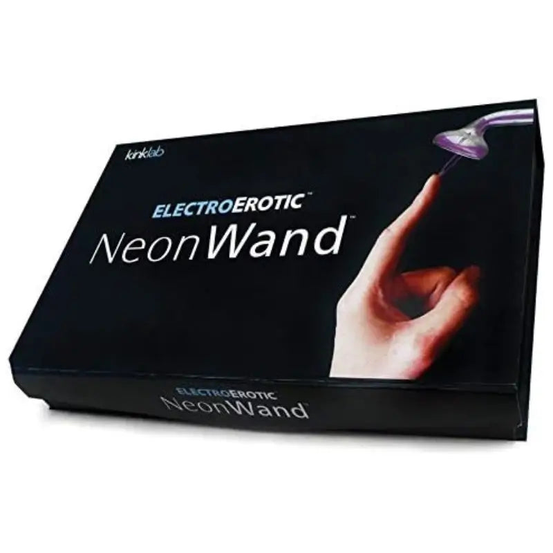 KinkLab Neon Wand Electrosex Kit with White Handle and Red Glass Electrodes, Violet Wand Electro Stimulation Set for Sensation Play