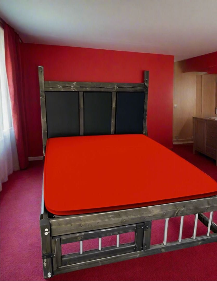 Handcrafted King Size BDSM Wooden Bed – Unique Restraining Options