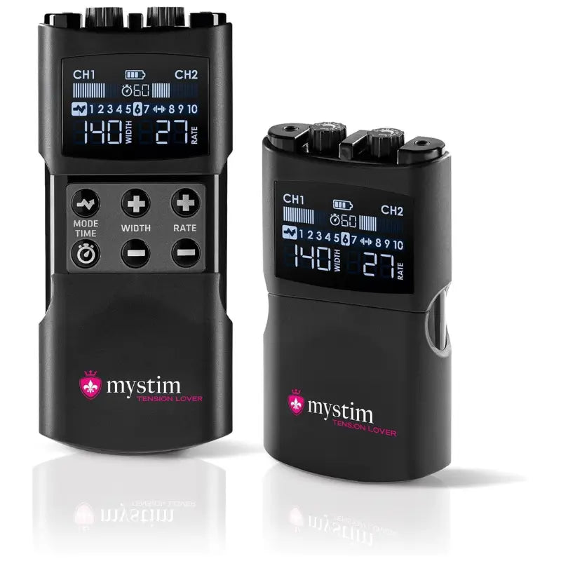 Mystim Tension Lover 2 E-Stim Power Unit, Dual-Channel Estim Powerbox with 7 Programs, Electrodes and USB-C Charging