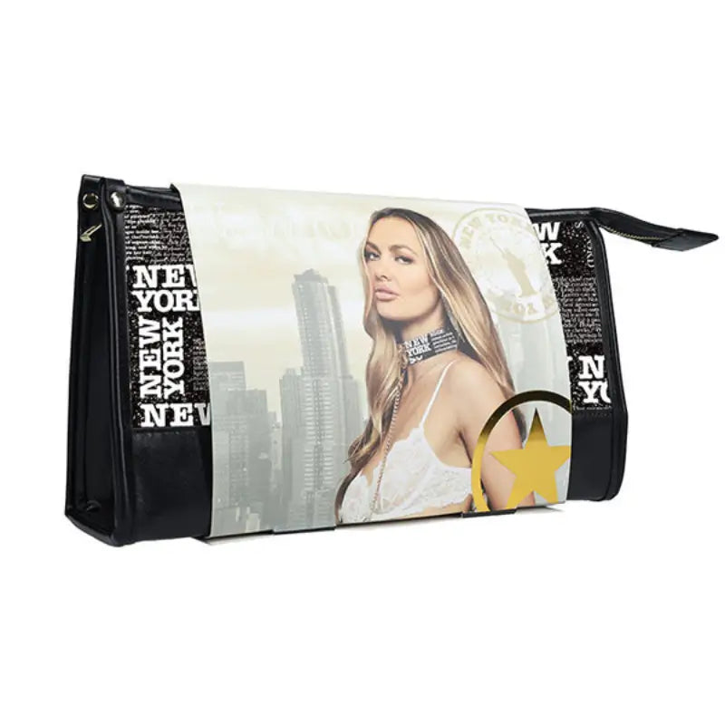 Ouch! International New York Collection 8-Piece Bondage Kit with Iridescent Handbag, Collar, Cuffs, Flogger and Vibrating Bullet