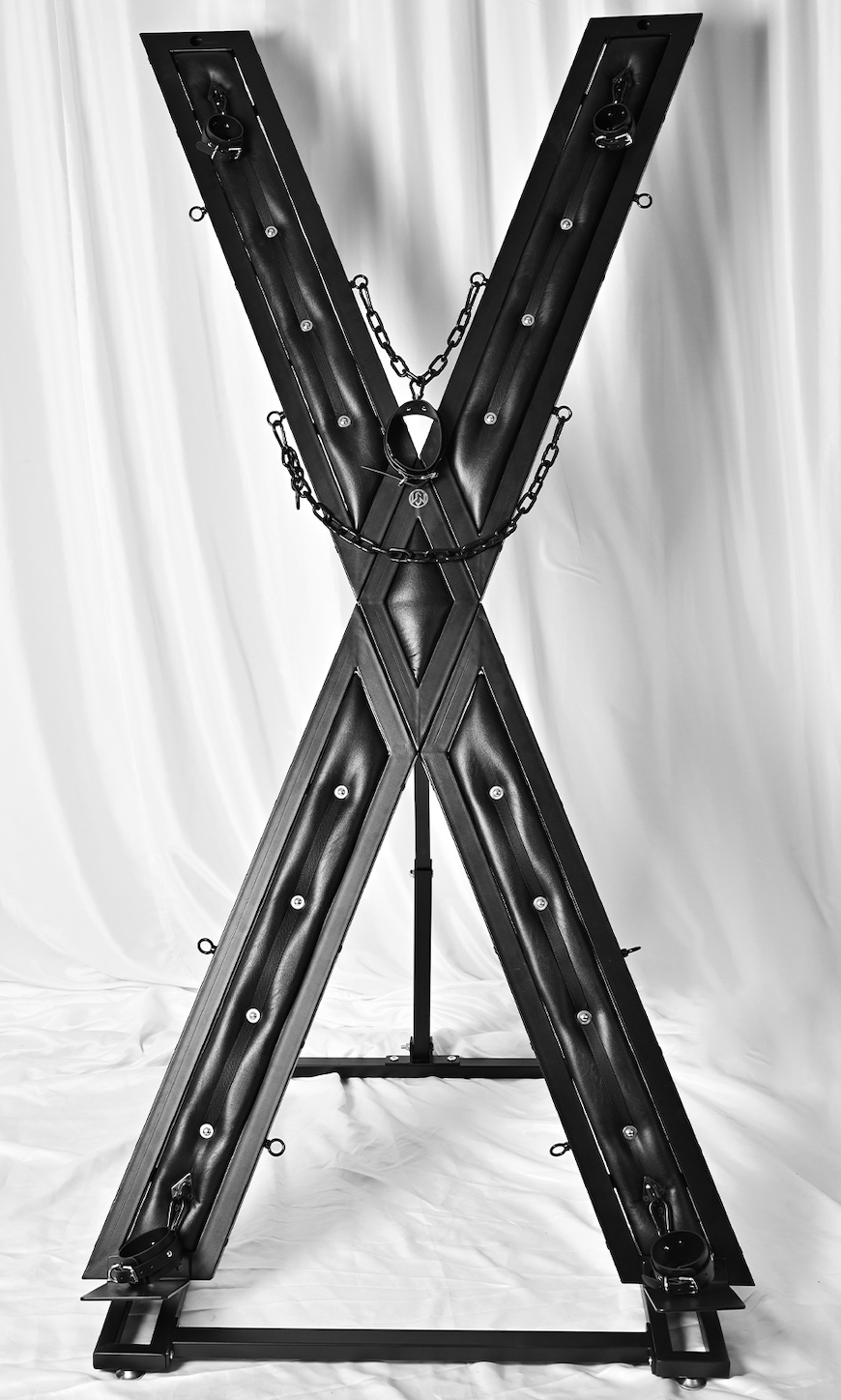 Elegant Noir St. Andrew's cross freestanding configuration full frame - BDSM Authority