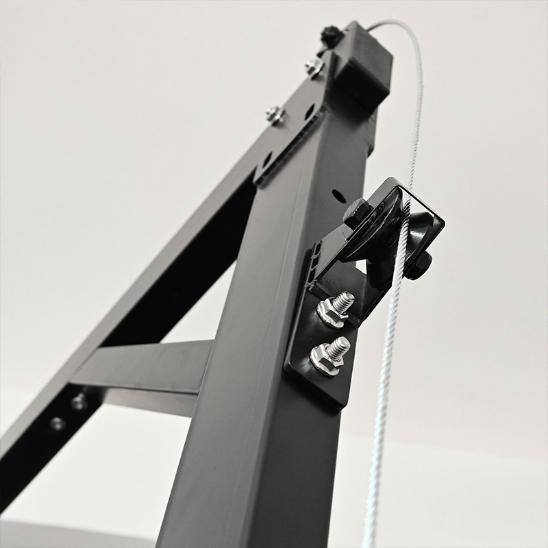 Studio gantry rack overhead view showing horizontal beam layout for full-room access, BDSM Authority
