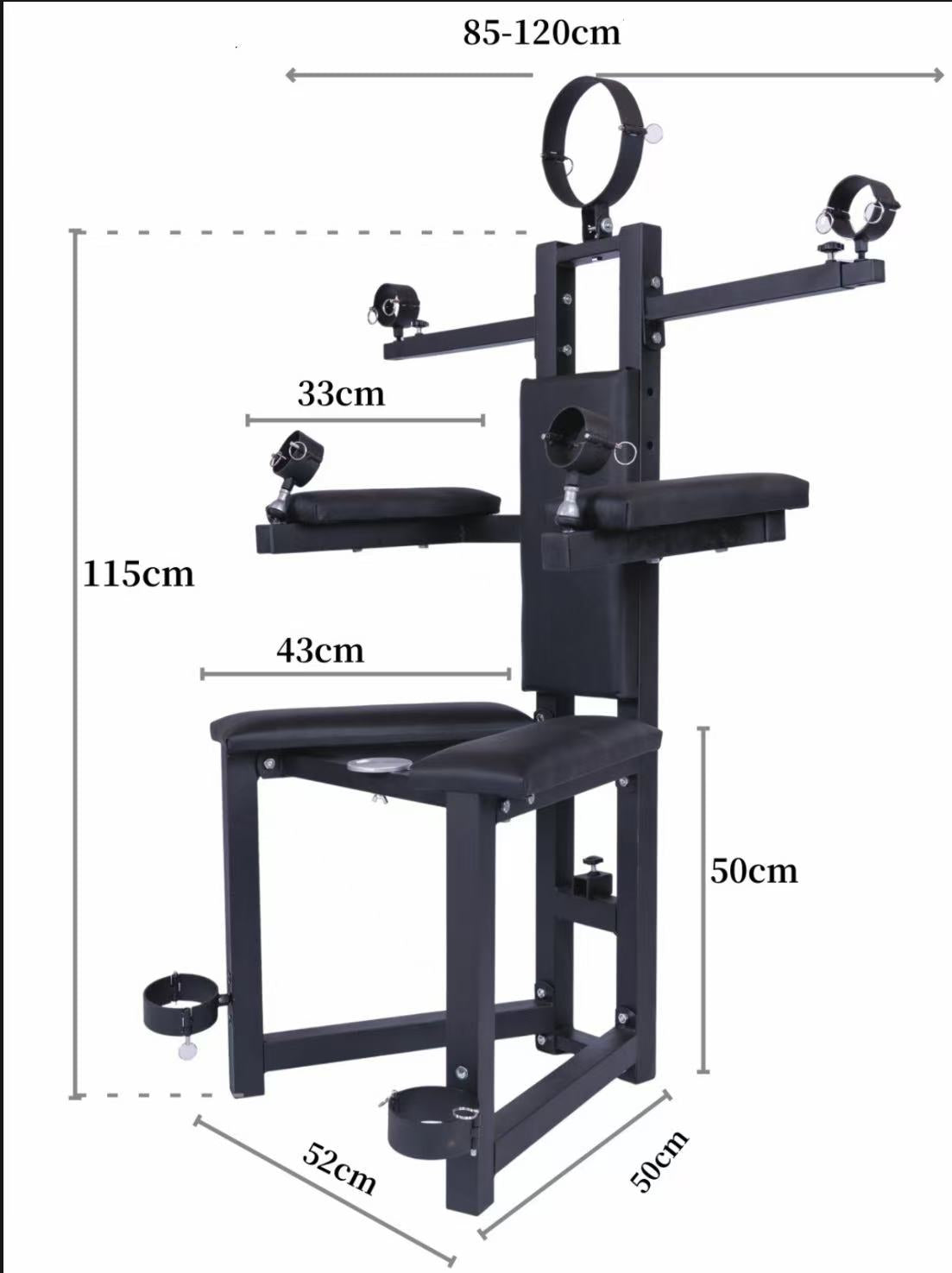 The Bondage chair, Dom Throne, Slave's Seat- Multi Functional Bondage Restraint Chair