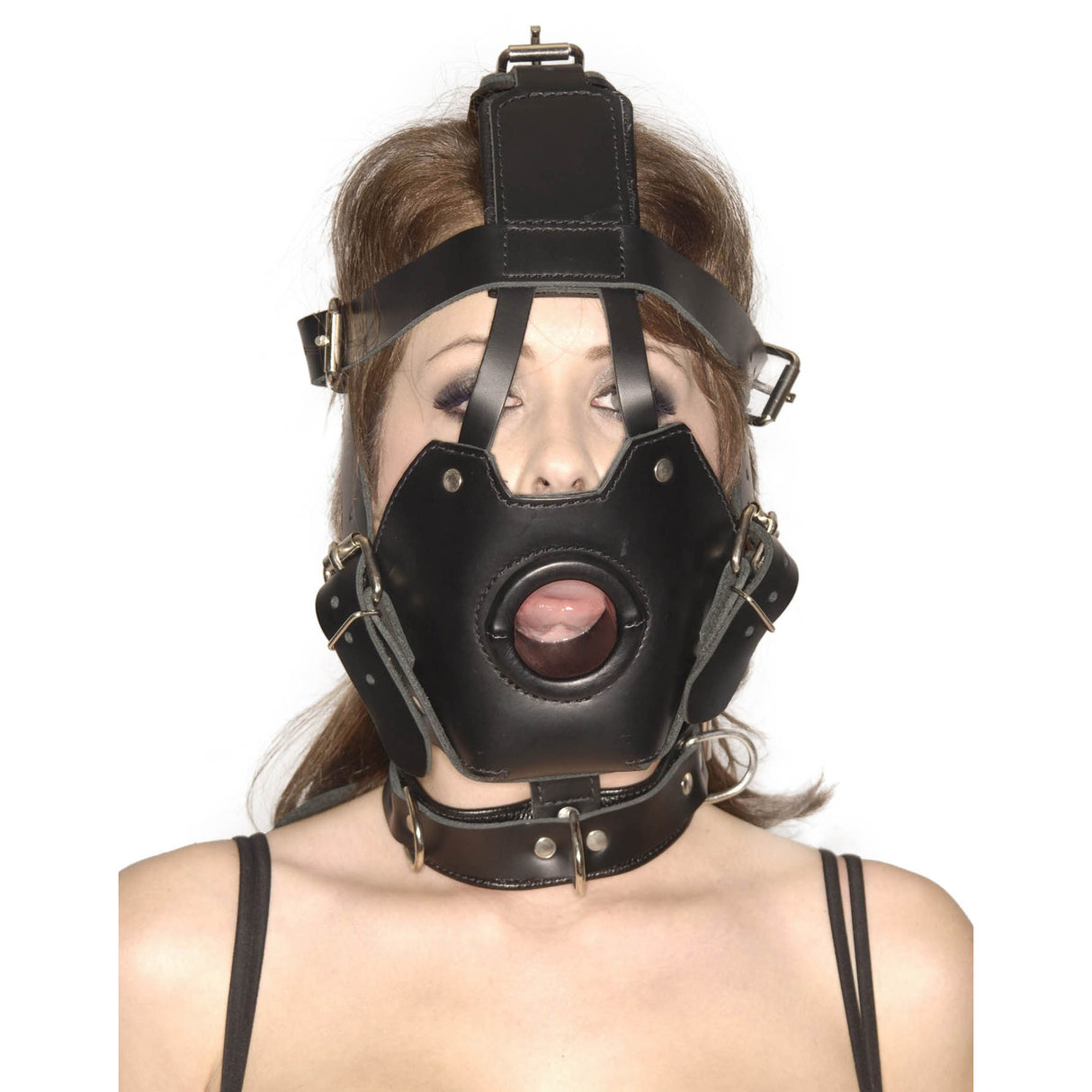 Strict Leather Premium Muzzle with Open Mouth Gag main product image - BDSM Authority