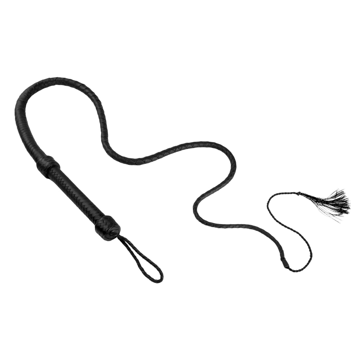Strict Leather 5 Foot Bullwhip coiled with braided handle and wrist loop - BDSM Authority
