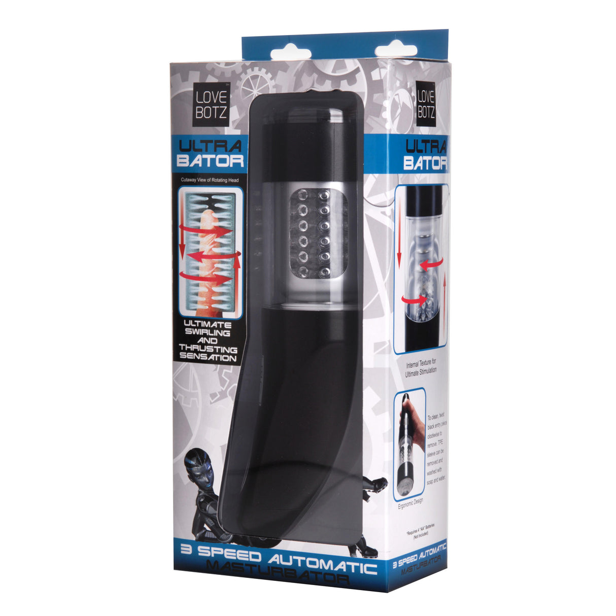 Ultra Bator Thrusting and Swirling Automatic Stroker retail packaging - BDSM Authority