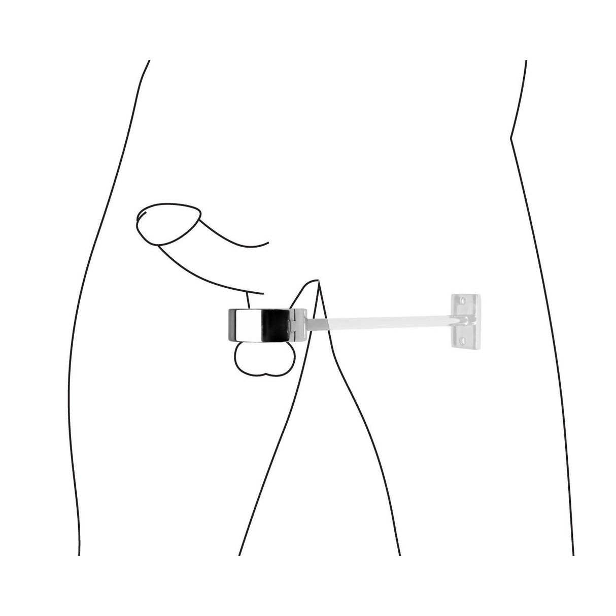 Locking mounted CBT scrotum cuff dimensions diagram - BDSM Authority