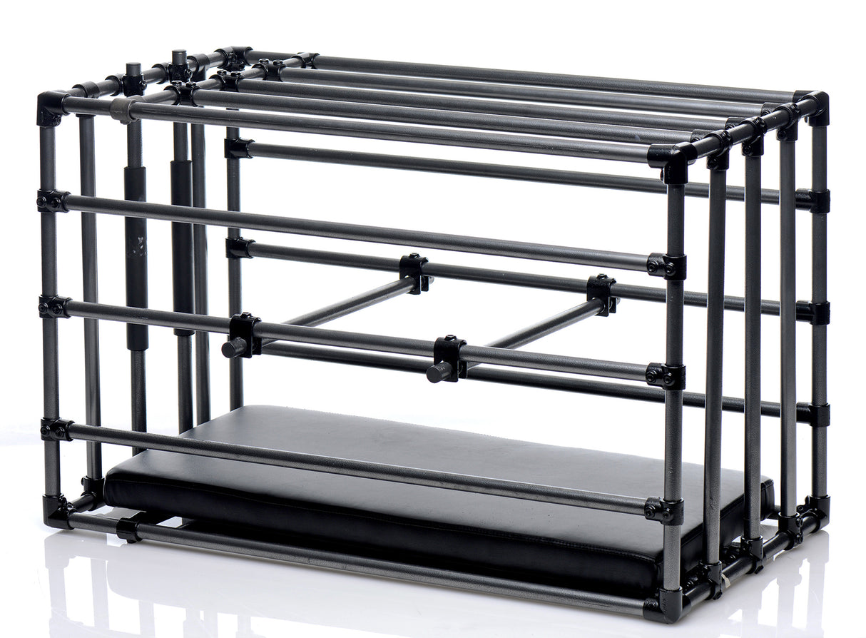 Kennel Puppy Cage with Adjustable Padded Board: close-up detail - BDSM Authority