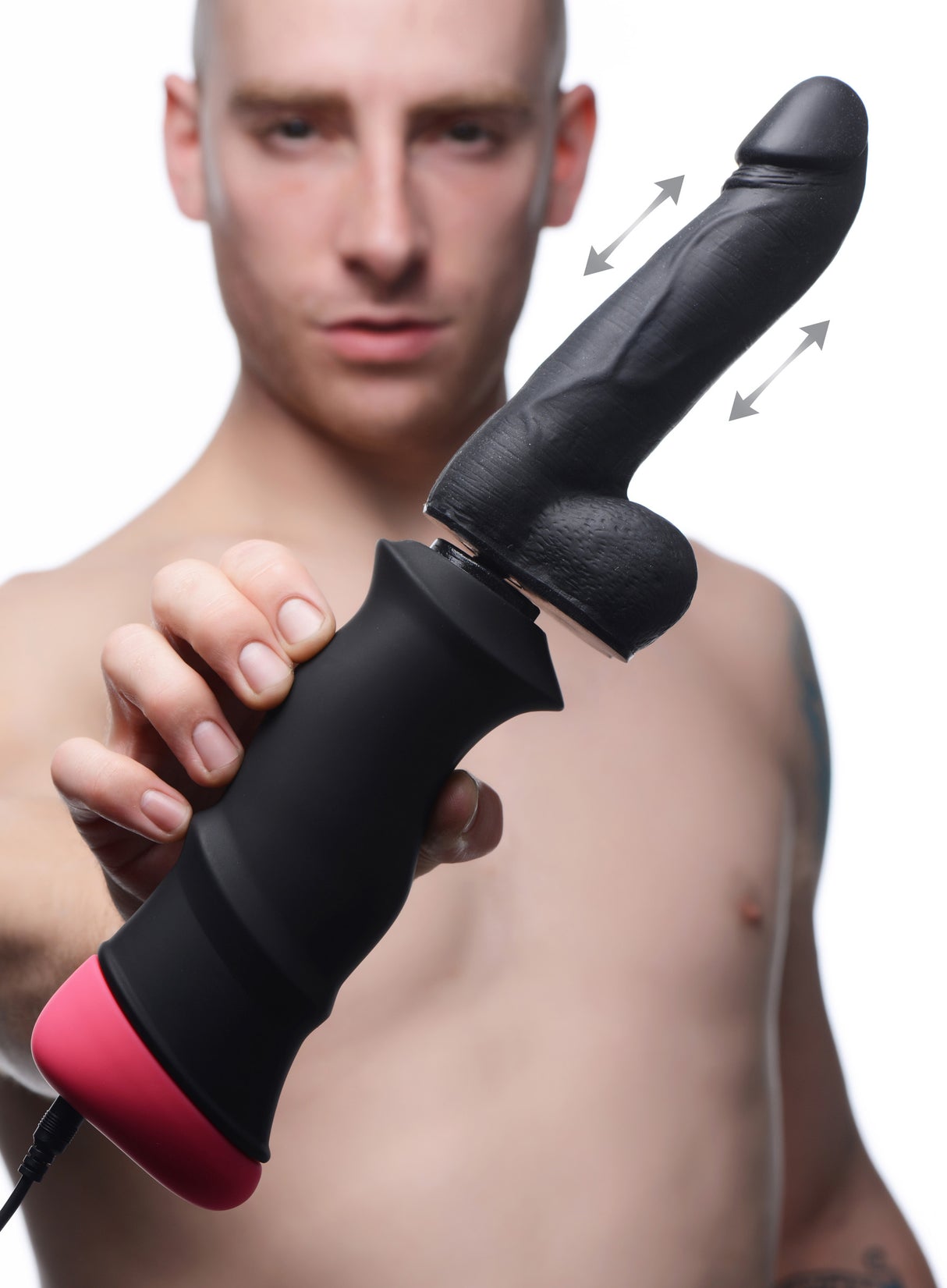 Mega-Pounder Handheld Thrusting Silicone Dildo main view