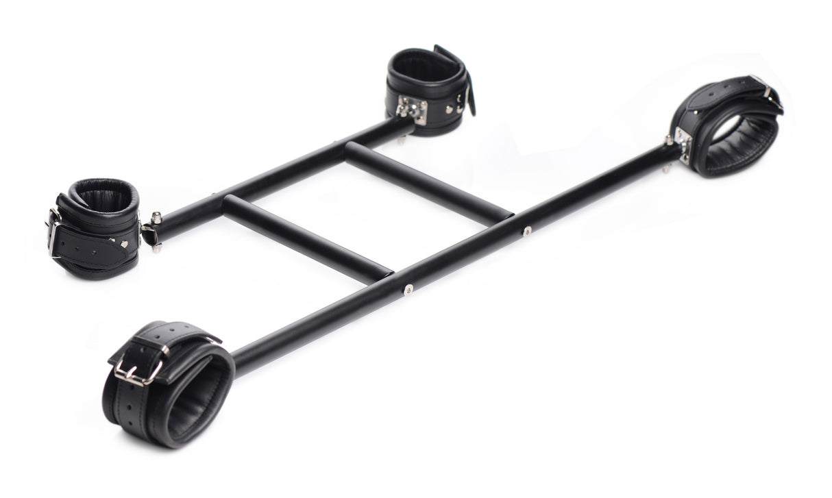 Deluxe Wrist and Ankle Spreader Bar with leather cuffs