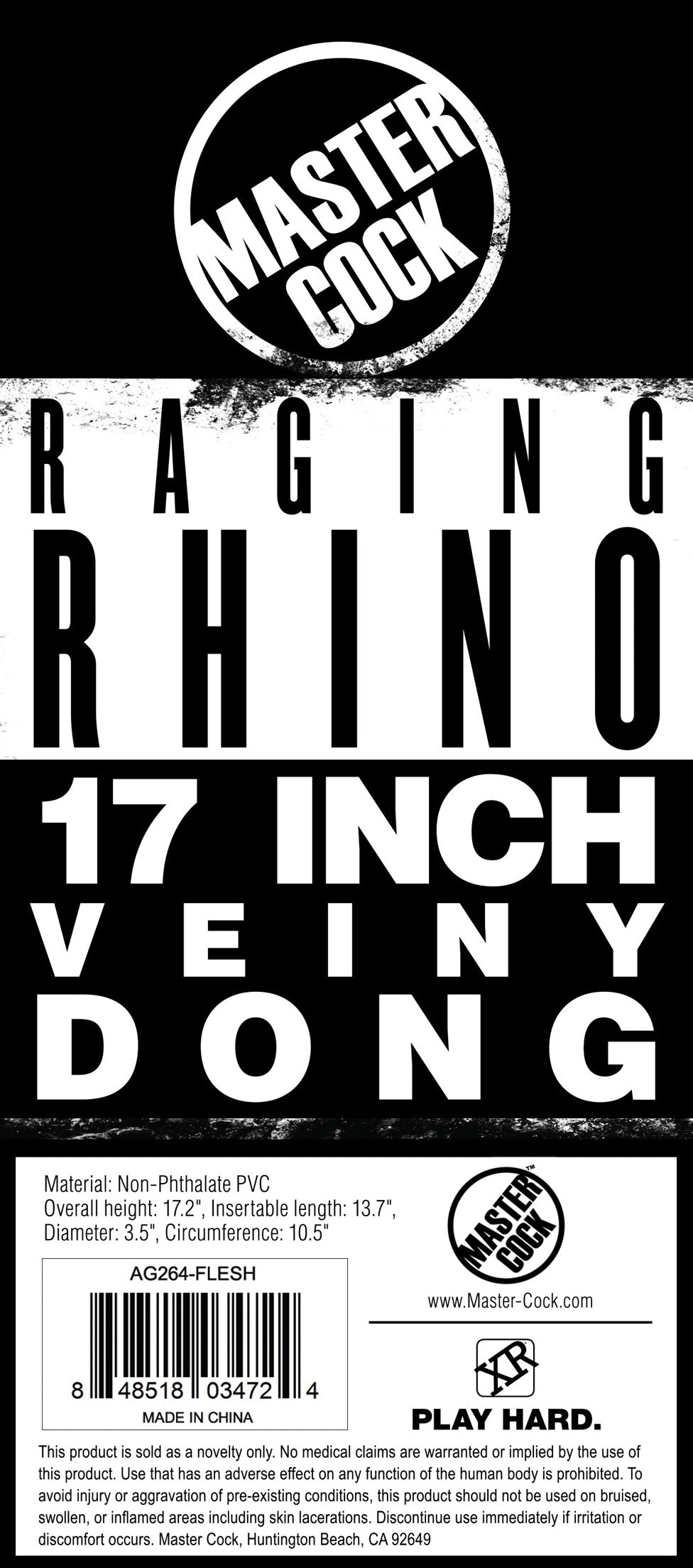 Raging Rhino 17 Inch Veiny Dildo Flesh - view 4