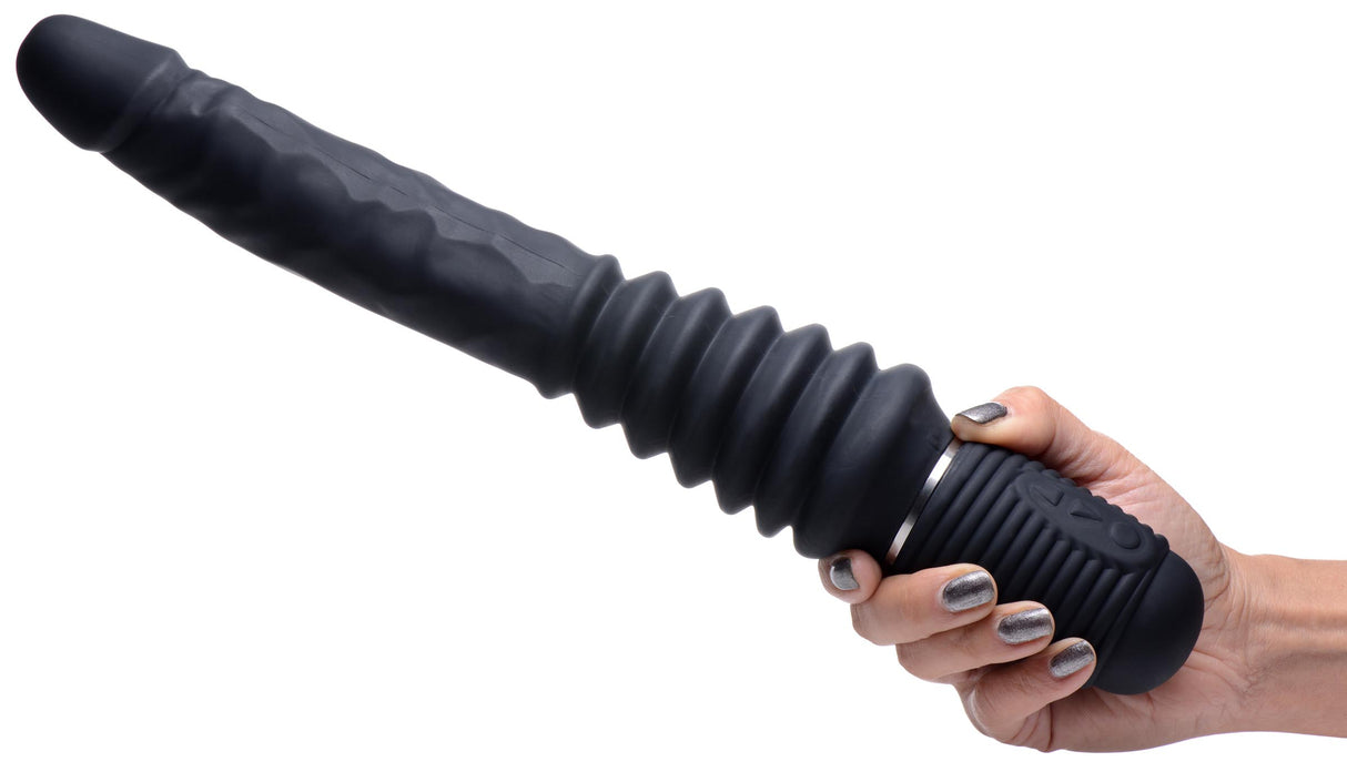 10X Silicone Vibrating and Thrusting Dildo - view 4