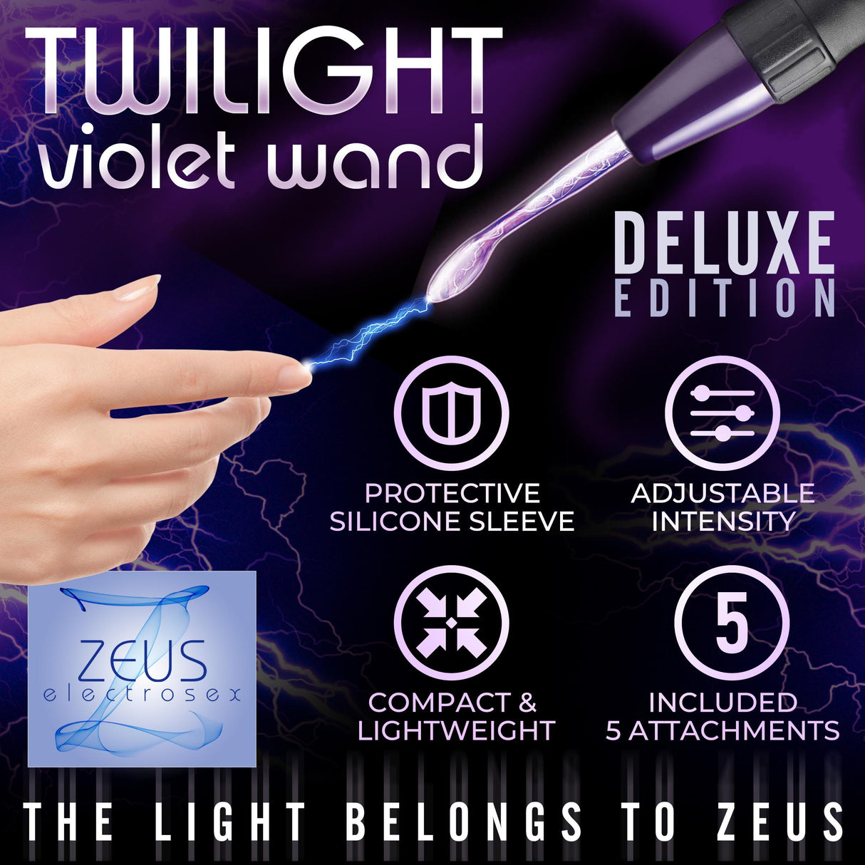 Ultra Neo Violet Wand Fetish Kit detail view 1 - BDSM Authority