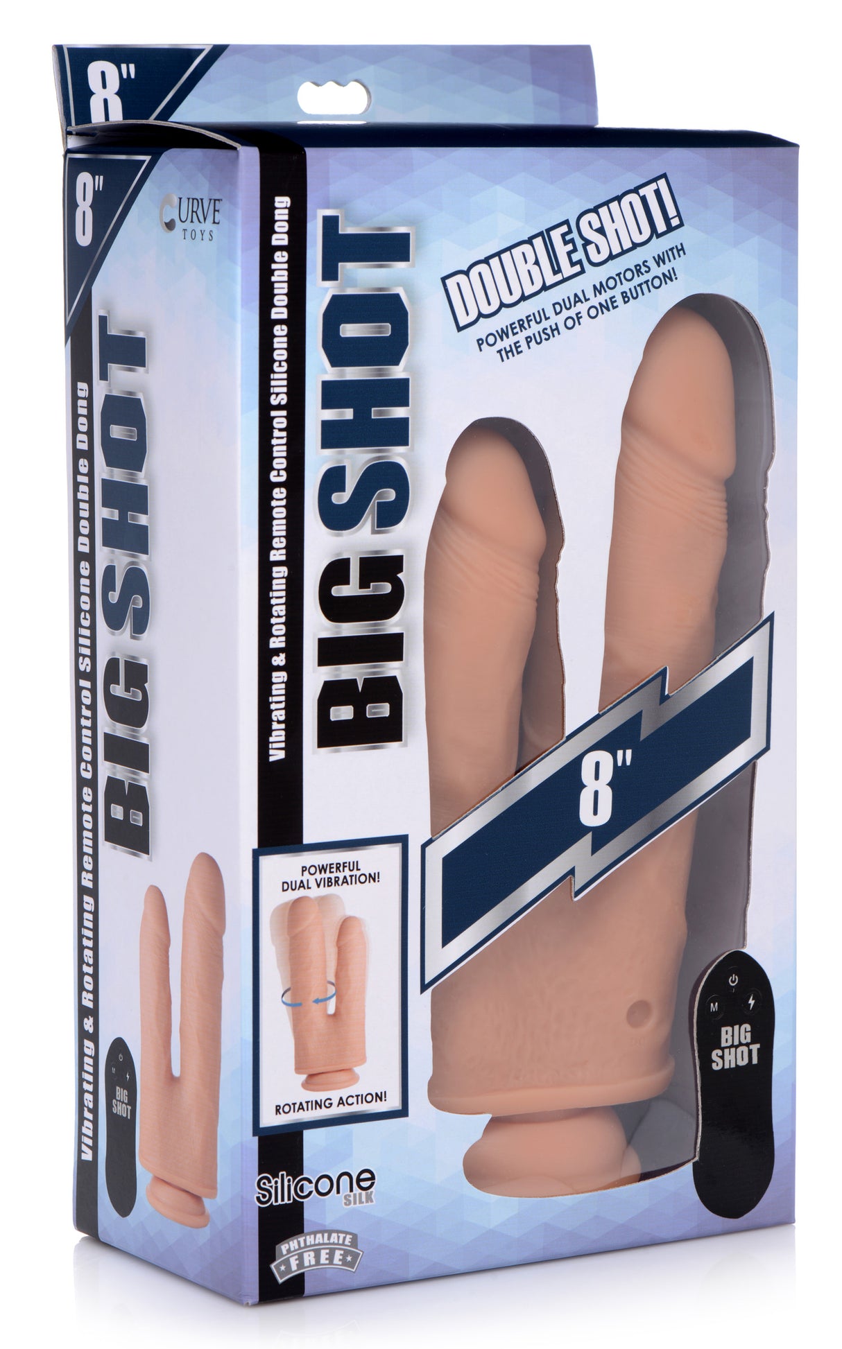 Vibrating and Rotating Remote Control Silicone Double Dildo - view 6