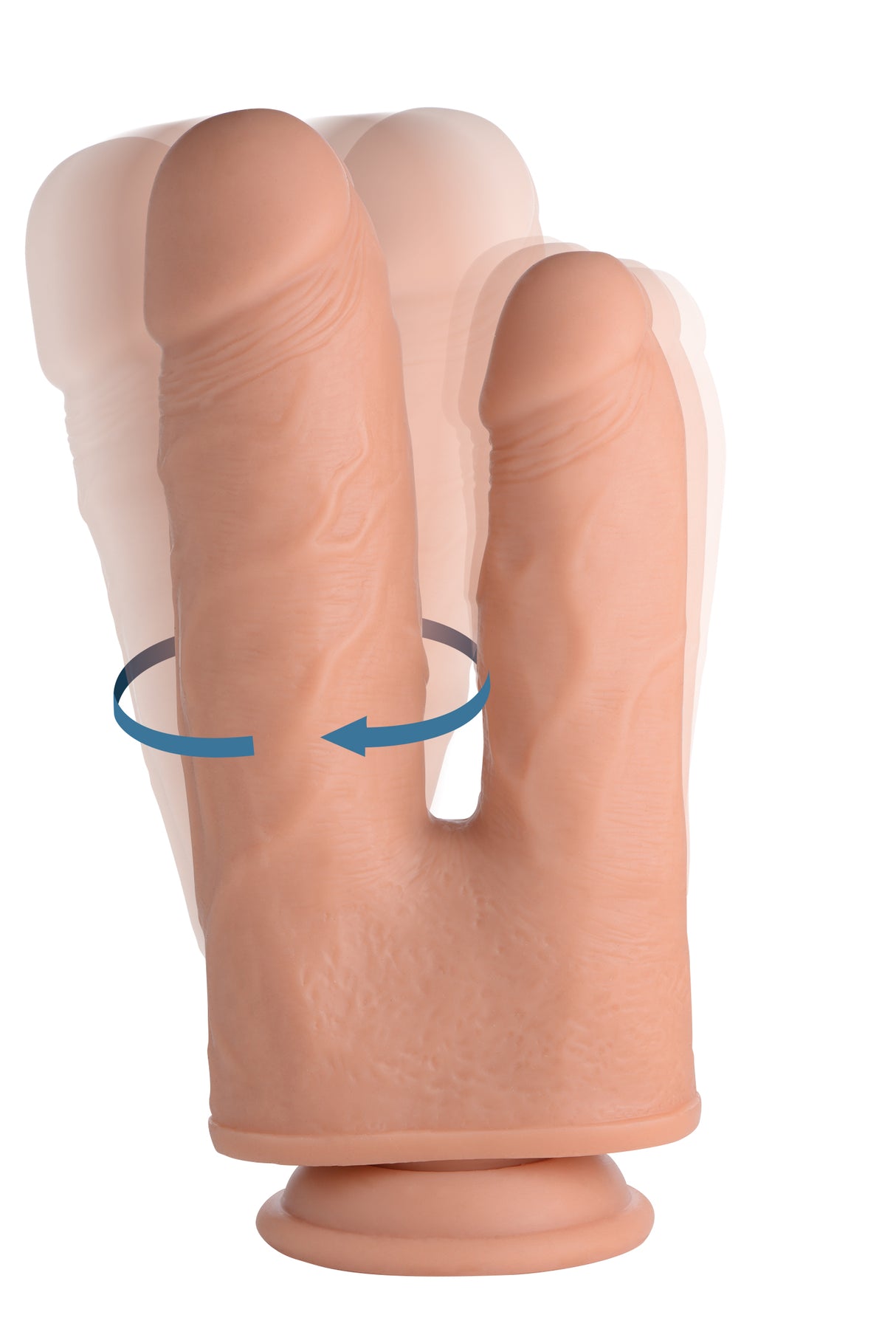 Vibrating and Rotating Remote Control Silicone Double Dildo - view 2