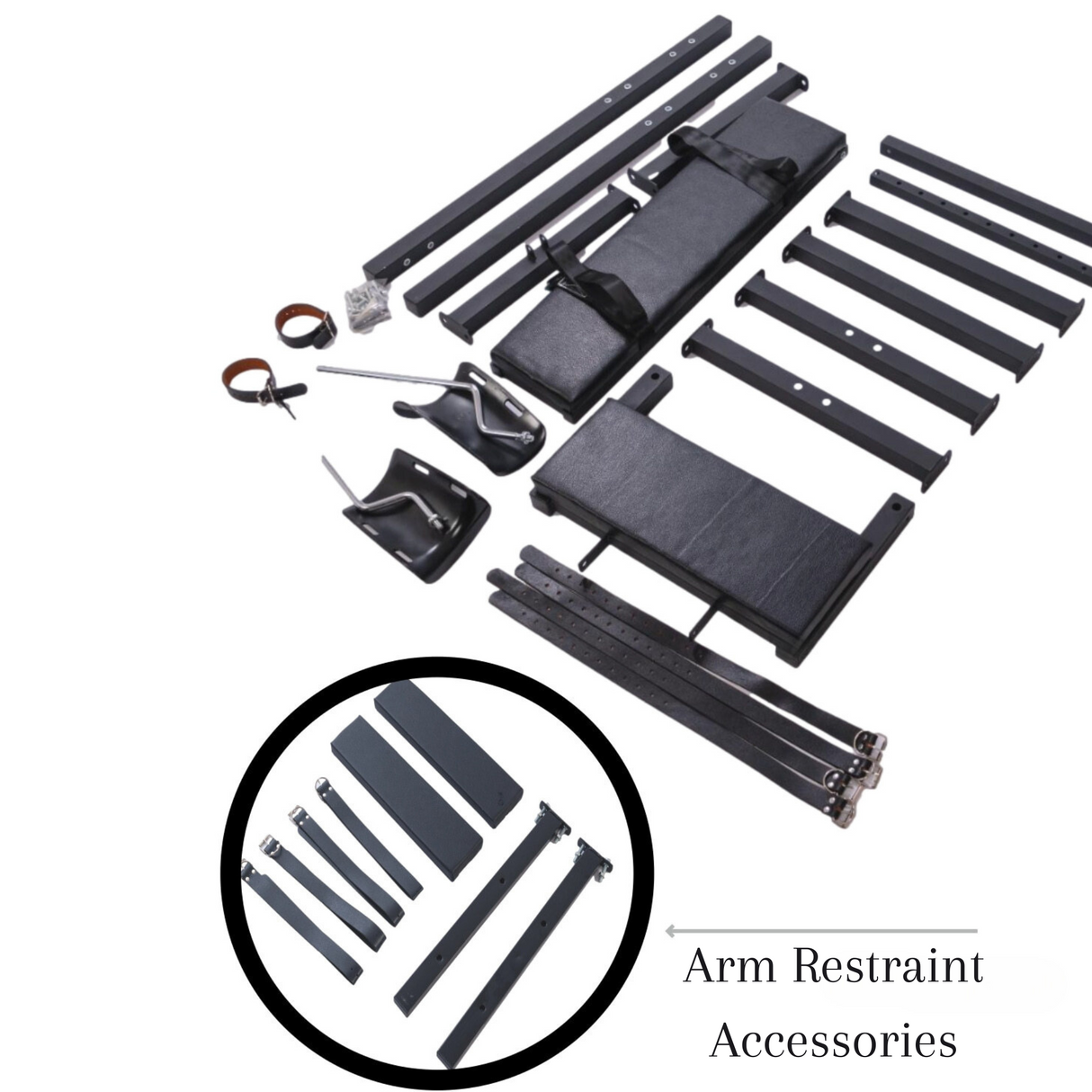 Gyno Chair Spanking Bench Adjustable Arm Splints & Wide Leg Stirrups BDSM Restraint Adult Bedroom Play Furniture