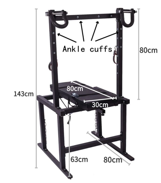 Full Access Bondage Restraint Table Adjustable BDSM Gyno Chair with Ankle & Wrist Cuffs Adult Playroom Dungeon Sex Room Furniture
