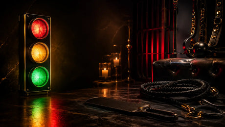 Safe word and traffic-light concept for a premium BDSM safety guide, BDSMAuthority
