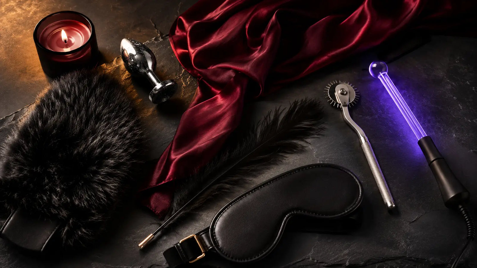 Curated array of sensation play tools across temperature, texture and deprivation BDSMAuthority