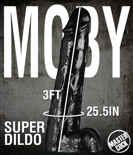 Moby Huge 3-Foot Black huge fantasy dildo, BDSM Authority